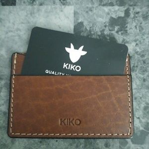 Kiko Leather Slide Card Case - Tobacco